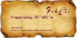 Fogarassy Ádám névjegykártya